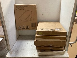 Lot 1054  
            Marchington SR16 - Parcel Delivery Only 

                
7 X OF ASSORTED TOILET SEATS TO INCLUDE MASS DYNAMIC MUTE SEAT COVER IN WHITE: LO...