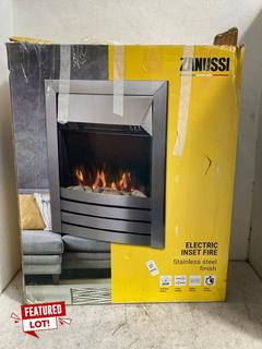 Lot 1095  
            Marchington SR16 - Parcel Delivery Only 

                
ZANUSSI ELECTRIC INSET FIRE - STAINLESS STEEL FINISH - ORIGINAL RRP £129.99: LOCA...