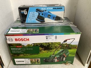 Lot 1099  
            Marchington SR16 - Parcel Delivery Only 

                
BOSCH UNIVERSAL ROTAK 34-410 CORDED LAWNMOWER TO INCLUDE DASPRO 6 DUAL ACTION POL...