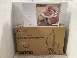 Lot 1178  
            Marchington SR16 - Parcel Delivery Only 

                
MAMAS & PAPAS SIT & PLAY FLOOR SEAT IN PINK TO INCLUDE VOUNOT CLIMB CART WITH SEA...