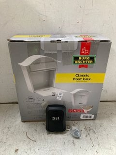 Lot 1179  
            Marchington SR16 - Parcel Delivery Only 

                
COMBINATION KEY SAFE BOX TO INCLUDE BURG WACHTER CLASSIC POST BOX: LOCATION - AR15