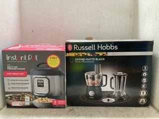 Lot 1209  
            Marchington SR16 - Parcel Delivery Only 

                
INSTANT POT DUO MULTI-USE PRESSURE COOKER TO INCLUDE RUSSELL HOBBS DESIRE MATTE B...