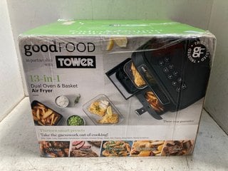 Lot 1228  
            Marchington SR16 - Parcel Delivery Only 

                
TOWER 13 IN 1 DUAL OVEN & BASKET AIR FRYER - ORIGINAL RRP £139.99: LOCATION - AR11