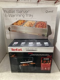 Lot 1302  
            Marchington SR16 - Parcel Delivery Only 

                
QUEST BUFFET SERVER & WARMING TRAY TO INCLUDE TEFAL DOUBLE DRAWER AIR FRYER 8.3L ...