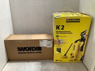 Lot 1325  
            Marchington SR16 - Parcel Delivery Only 

                
KARCHER K2 HIGH PRESSURE WASHER TO INCLUDE WORX 2 IN 1 PORTABLE POWER CLEANER WAT...