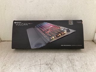 Lot 1336  
            Marchington SR16 - Parcel Delivery Only 

                
ROCCAT VULCAN 120 AIMO RGB MECHANICAL GAMING KEYBOARD - ORIGINAL RRP £127.99: LOC...