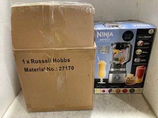Lot 1361  
            Marchington SR16 - Parcel Delivery Only 

                
NINJA DETECT POWER BLENDER PRO TO INCLUDE RUSSELL HOBBS SATISFRY EXTRA LARGE AIR ...