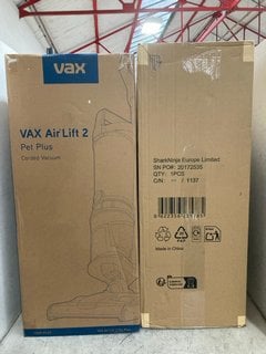 Lot 1362  
            Marchington SR16 - Parcel Delivery Only 

                
VAX AIR LIFT 2 PET PLUS CORDED VACUUM - CDUP-PLXP TO INCLUDE SHARK UPRIGHT VACUUM...