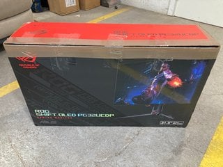 Lot 1370  
            Marchington SR16 - Parcel Delivery Only 

                
ASUS ROG SWIFT 32" 4K OLED GAMING MONITOR - ORIGINAL RRP £918.95: LOCATION - BR11