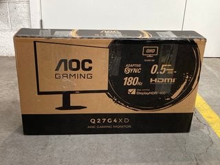 Lot 1376  
            Marchington SR16 - Parcel Delivery Only 

                
AOC 27 Q27G4XD DISPLAY HDR GAMING MONITOR - ORIGINAL RRP £179: LOCATION - BR12