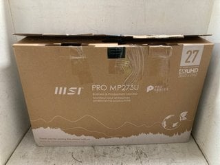 Lot 1378  
            Marchington SR16 - Parcel Delivery Only 

                
MSI PRO MP273U 27 UHD OFFICE MONITOR - ORIGINAL RRP £197.99: LOCATION - BR12