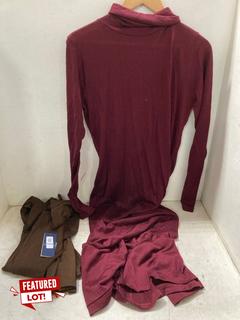 Lot 1064  
            Marchington SR11 - Parcel Delivery Only 

                
2 X RALPH LAUREN TURTLENECK DRESSES IN BROWN/BURGUNDY - UK XS/L - COMBINED ORIGIN...