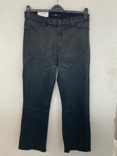 Lot 1161  
            Marchington SR11 - Parcel Delivery Only 

                
7 FOR ALL MANKIND DAISY ANKLE BOOT CUT FAUX LEATHER TROUSERS IN BLACK - UK 31 - O...