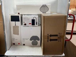 Lot 1217  
            Marchington SR11 - Parcel Delivery Only 

                
5 X ASSORTED JOHN LEWIS & PARTNERS LIGHTING ITEMS TO INCLUDE TISSE SCALLOP TABLE ...
