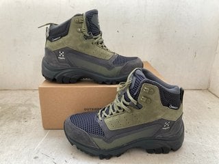 Lot 1220  
            Marchington SR11 - Parcel Delivery Only 

                
HAGLOFS SKUTA PROOF MID HIKING BOOTS IN KHAKI - UK 4 - ORIGINAL RRP £160.00: LOCA...