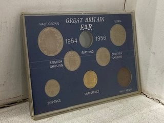 Lot 1265  
            Marchington SR11 - Parcel Delivery Only 

                
GREAT BRITAIN COIN SET 1954/56 (MISSING FARTHING): LOCATION - BR11