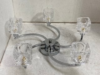 Lot 1279  
            Marchington SR11 - Parcel Delivery Only 

                
2 X 5 LIGHT ICE CUBE STYLE CEILING LIGHTS IN CHROME - COMBINED ORIGINAL RRP £120:...
