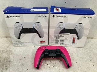 Lot 1319  
            Marchington SR11 - Parcel Delivery Only 

                
3 X SONY PLAYSTATION 5 DUAL SENSE WIRELESS CONTROLLERS IN WHITE/PINK: LOCATION - C6T