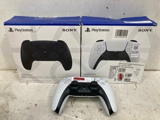 Lot 1320  
            Marchington SR11 - Parcel Delivery Only 

                
3 X SONY PLAYSTATION 5 DUAL SENSE WIRELESS CONTROLLERS IN WHITE: LOCATION - C6T