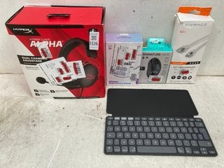 Lot 1326  
            Marchington SR11 - Parcel Delivery Only 

                
5 X ASSORTED TECH ITEMS TO INCLUDE HYPERX CLOUD ALPHA III WIRED GAMING HEADSET IN...