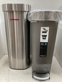 Lot 1332  
            Marchington SR11 - Parcel Delivery Only 

                
SIMPLEHUMAN 40L PEDAL BIN IN GREY TO ALSO INCLUDE JOHN LEWIS & PARTNERS TOUCH TOP...