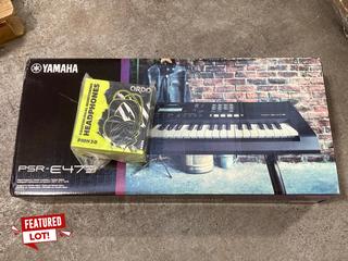 Lot 128  
            Marchington SR16 - Delivery or Collection 

                
YAMAHA PSR-E473 61 KEY PORTABLE KEYBOARD - ORIGINAL RRP:£285 TO INCLUDE ORDO PROF...