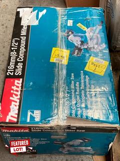 Lot 183  
            Marchington SR16 - Collection 

                
(COLLECTION ONLY) MAKITA 216MM SLIDE COMPOUND MITRE SAW (18+ ID REQUIRED) - ORIGI...