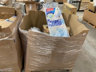 Lot 205  
            Marchington SR16 - Delivery or Collection 

                
PALLET OF ASSORTED HOUSEHOLD ITEMS TO INCLUDE VILEDA BRAVO IRONING BOARD IN BLUE/...