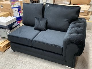 Lot 222  
            Marchington SR16 - Delivery or Collection 

                
INCOMPLETE END SOFA PART IN BLACK VELVET: LOCATION - A6