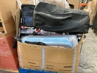 Lot 263  
            Marchington SR16 - Delivery or Collection 

                
PALLET OF ASSORTED ITEMS TO INCLUDE EINHELL CORDLESS HEDGE TRIMMER (18+ ID REQUIR...