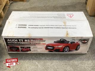 Lot 76  
            Marchington SR16 - Delivery or Collection 

                
OUTDOOR TOYS AUDI TT RS ROADSTER BATTERY POWERED RIDE ON - ORIGINAL RRP:£134: LOC...