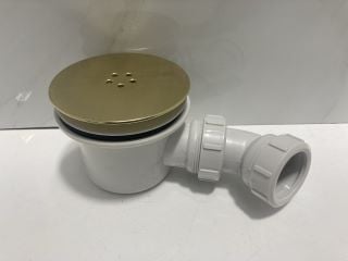 Lot 1033  
            Marchington SR19 - Delivery or Collection 

                
90MM FAST FLOW SHOWER WASTE IN BRUSHED BRASS WITH OUTLET ELBOW - RRP £95: LOCATIO...