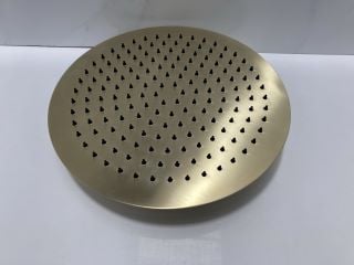 Lot 1076  
            Marchington SR19 - Delivery or Collection 

                
300MM DIAM FIXED SHOWER HEAD IN BRUSHED BRASS - RRP £135: LOCATION - RACKING 3