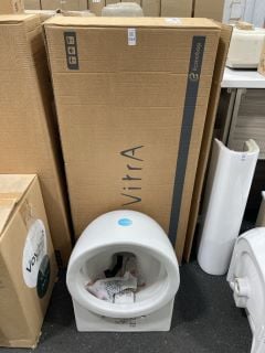 Lot 1135  
            Marchington SR19 - Collection 

                
(COLLECTION ONLY) VITRA VOYAGE WALL HUNG BTW PAN WITH A VITRA W/C WALL MOUNTING F...