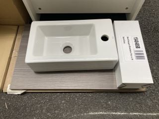Lot 1166  
            Marchington SR19 - Collection 

                
(COLLECTION ONLY) 605 X 390MM COUNTERTOP WITH SHELF SUPPORT BRACKETS IN BROWN GRE...