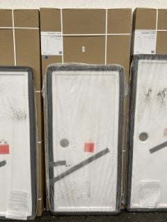 Lot 1204  
            Marchington SR19 - Collection 

                
(COLLECTION ONLY) CLEAR GLASS BLACK FRAMED 800 X 1950MM WET ROOM PANEL WITH A PEA...