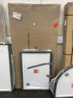 Lot 1218  
            Marchington SR19 - Collection 

                
(COLLECTION ONLY) CLEAR GLASS SILVER FRAMED 1000 X 1900MM BIFOLD SHOWER DOOR WITH...