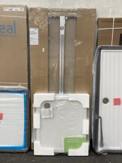Lot 1306  
            Marchington SR19 - Collection 

                
(COLLECTION ONLY) CLEAR GLASS SILVER FRAMED 800 X 1850MM BIFOLD SHOWER DOOR WITH ...