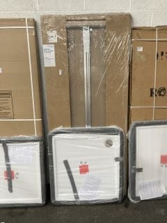 Lot 1313  
            Marchington SR19 - Collection 

                
(COLLECTION ONLY) CLEAR GLASS SILVER FRAMED 800 X 1850MM BIFOLD SHOWER DOOR WITH ...