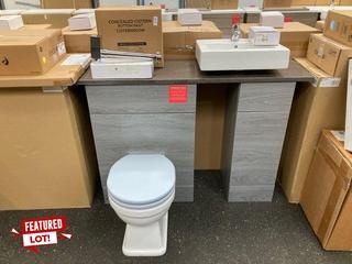 Lot 320  
            Marchington SR19 - Collection 

                
(COLLECTION ONLY) COMBINATION UNIT IN LONDON SILVER OAK WITH A STONE GREY 1280 X ...