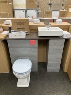 Lot 321  
            Marchington SR19 - Collection 

                
(COLLECTION ONLY) COMBINATION UNIT IN LONDON SILVER OAK WITH A STONE GREY 1280 X ...