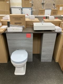 Lot 322  
            Marchington SR19 - Collection 
                
(COLLECTION ONLY) COMBINATION UNIT IN LONDON SILVER OAK WITH A STONE GREY 1280 X ...