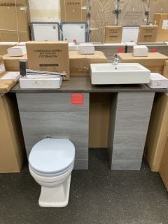 Lot 323  
            Marchington SR19 - Collection 
                
(COLLECTION ONLY) COMBINATION UNIT IN LONDON SILVER OAK WITH A STONE GREY 1280 X ...