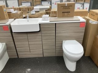 Lot 325  
            Marchington SR19 - Collection 
                
(COLLECTION ONLY) COMBINATION UNIT IN DRIFTWOOD TO INCLUDE 2 DOOR VANITY BASE UNI...