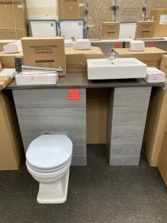 Lot 326  
            Marchington SR19 - Collection 
                
(COLLECTION ONLY) COMBINATION UNIT IN DRIFTWOOD TO INCLUDE 2 DOOR VANITY BASE UNI...