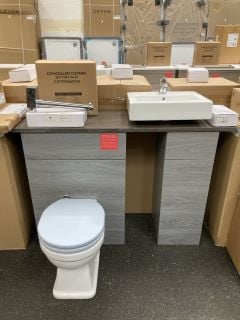 Lot 328  
            Marchington SR19 - Collection 
                
(COLLECTION ONLY) COMBINATION UNIT IN LONDON SILVER OAK WITH A STONE GREY 1280 X ...