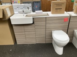 Lot 331  
            Marchington SR19 - Collection 
                
(COLLECTION ONLY) COMBINATION UNIT IN DRIFTWOOD TO INCLUDE 2 DOOR VANITY BASE UNI...