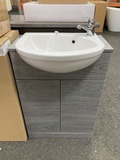 Lot 333  
            Marchington SR19 - Collection 
                
(COLLECTION ONLY) FLOOR STANDING 2 DOOR SEMI RECESSED SINK UNIT IN LONDON SILVER ...