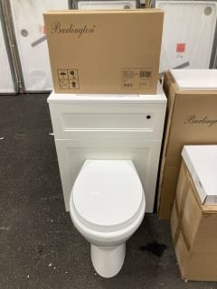 Lot 369  
            Marchington SR19 - Delivery or Collection 

                
BURLINGTON 600 X 300MM W/C UNIT IN LINEN WHITE WITH BTW PAN & SEAT WITH A CONCEAL...