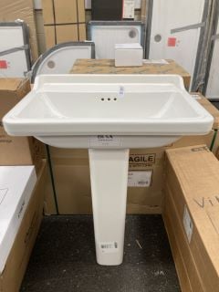 Lot 379  
            Marchington SR19 - Collection 
                
(COLLECTION ONLY) SANEUX SOFIA 600MM WIDE NTH CERAMIC BASIN WITH A FULL PEDESTAL ...